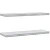 Image de vidaXL Étagères murales 2 pcs 75x23,5x3 cm argenté Acier Inoxydable, étagère Flottante, étagère Murale d'exposition, Panneau d'étagère