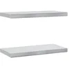 Image de vidaXL Étagères murales 2 pcs sans Équerres 50x23,5 cm argenté Acier Inoxydable, étagère Flottante, étagère Murale d'exposition, Panneau d'étagère