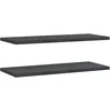 Image de vidaXL Étagères murales 2 pcs 100x40x3 cm Noir Acier Inoxydable, étagère Flottante, étagère Murale d'exposition, Panneau d'étagère