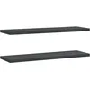 Image de vidaXL Étagères murales 2 pcs 100x30x3 cm Noir Acier Inoxydable, étagère Flottante, étagère Murale d'exposition, Panneau d'étagère