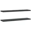 Image de vidaXL Étagères murales 2 pcs 100x23,5x3 cm Noir Acier Inoxydable, étagère Flottante, étagère Murale d'exposition, Panneau d'étagère