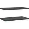 Image de vidaXL Étagères murales 2 pcs 75x40x3 cm Noir Acier Inoxydable, étagère Flottante, étagère Murale d'exposition, Panneau d'étagère