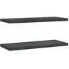 Image de vidaXL Étagères murales 2 pcs 75x30x3 cm Noir Acier Inoxydable, étagère Flottante, étagère Murale d'exposition, Panneau d'étagère