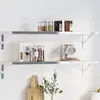 Image de vidaXL Supports d'étagères 4pcs 30x2,5x15,5cm argenté acier inoxydable