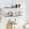 Image de vidaXL Supports d'étagères 4 pcs 40x2,5x25 cm argenté acier inoxydable