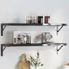 Image de vidaXL Supports d'étagères 4 pcs 30x2,5x15,5 cm noir acier inoxydable