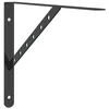 Image de vidaXL Supports d'étagères 4 pcs 40x2,5x25 cm noir acier inoxydable, support mural, support d'étagère mural, support d'étagère métallique