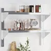 Image de vidaXL Étagère murale 2 niveaux 75x23,5x60 cm argenté acier inoxydable