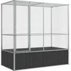 Image de vidaXL Volière argenté 210,5x107x212 cm Acier, volière à Oiseaux, Cage à perroquets, Grande Cage à perroquets, Cage à perruches, Grande Cage à Oiseaux