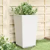 Image de vidaXL Jardinières 2 pcs blanc 32,5x32,5x57 cm polypropylène