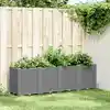 Image de vidaXL Jardinière gris clair 160x40x53 cm polypropylène
