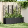 Image de vidaXL Jardinière avec treillis noir 160x40x140 cm PP