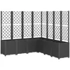 Image de vidaXL Jardinière avec Treillis, Lit Surélevé de Jardin, Pot de Fleurs, Bac à Plantes, Boîte de Plantation Patio Terrasse Extérieur, Noir PP