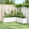 Image de vidaXL Jardinière avec treillis blanc 160x160x140 cm PP