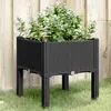 Image de vidaXL Jardinière avec pieds noir 40x40x42 cm PP