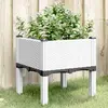 Image de vidaXL Jardinière avec pieds blanc 40x40x42 cm PP