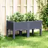 Image de vidaXL Jardinière avec pieds bleu gris 80x40x42 cm PP
