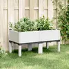 Image de vidaXL Jardinière avec pieds blanc 80x40x42 cm PP