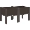 Image de vidaXL Jardinière avec Pieds, Lit Surélevé, Bac à Fleurs, Pot de Plantes Jardin Patio Terrasse Arrière-Cour Extérieur, Marron 80x40x42 cm PP