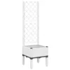 Image de vidaXL Jardinière avec Treillis, Lit Surélevé de Jardin, Pot de Fleurs, Bac à Plantes, Boîte de Plantation Patio Terrasse Extérieur, Blanc PP