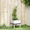 Image de vidaXL Jardinière avec treillis blanc 40x40x142 cm PP