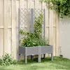 Image de vidaXL Jardinière avec treillis gris clair 80x40x142 cm PP