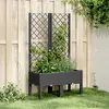 Image de vidaXL Jardinière avec treillis noir 80x40x142 cm PP