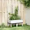 Image de vidaXL Jardinière avec treillis blanc 80x40x142 cm PP