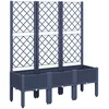 Image de vidaXL Jardinière avec Treillis, Bac à Fleurs, Pot à Plantes, Boîte à Fleurs Jardin Terrasse Patio Extérieur, Bleu Gris 120x40x142 cm PP