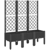 Image de vidaXL Jardinière avec Treillis Noir 120x40x142 cm PP