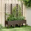 Image de vidaXL Jardinière avec treillis marron 120x40x142 cm PP
