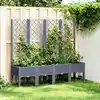 Image de vidaXL Jardinière avec treillis bleu gris 160x40x142 cm PP