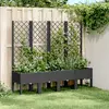Image de vidaXL Jardinière avec treillis noir 160x40x142 cm PP