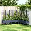 Image de vidaXL Jardinière avec treillis bleu gris 200x160x142 cm PP