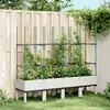 Image de vidaXL Jardinière avec treillis blanc 160x40x142,5 cm PP
