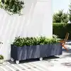 Image de vidaXL Jardinière à roulettes bleu gris 160x50x54 cm PP