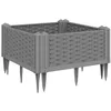 Image de vidaXL Jardinière avec piquets Gris Clair 42,5x42,5x28,5 cm PP, bac à Fleurs, Support de jardinière, Support de Fleurs, bac à Plantes
