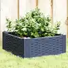 Image de vidaXL Jardinière avec piquets bleu gris 42,5x42,5x28,5 cm PP