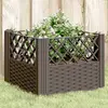 Image de vidaXL Jardinière avec piquets marron 43,5x43,5x43,5 cm PP