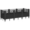 Image de vidaXL Jardinière avec piquets Noir 123,5x43,5x43,5 cm PP, bac à Fleurs, Support de jardinière, Support de Fleurs, bac à Plantes, Support de Plantes
