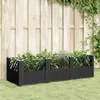 Image de vidaXL Jardinière avec piquets noir 123,5x43,5x43,5 cm PP
