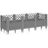 Image de vidaXL Jardinière avec piquets Gris Clair 123,5x43,5x43,5 cm PP, bac à Fleurs, Support de jardinière, Support de Fleurs, bac à Plantes