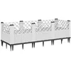 Image de vidaXL Jardinière avec piquets Blanc 123,5x43,5x43,5 cm PP, bac à Fleurs, Support de jardinière, Support de Fleurs, bac à Plantes, Support de Plantes