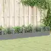 Image de vidaXL Jardinière avec piquets gris clair 363,5x43,5x43,5 cm PP