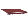 Image de vidaXL Auvent Manuel rétractable Bordeaux 350x250 cm, auvent, auvent de Porte, auvent de Jardin, Store, auvent de terrasse, auvent de Porche