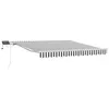 Image de vidaXL Auvent Manuel rétractable avec LED Anthracite Blanc 300x250 cm, auvent, auvent de Porte, auvent de Jardin, Store, auvent de terrasse