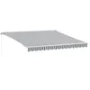 Image de vidaXL Auvent Manuel rétractable avec LED Anthracite Blanc 400x350 cm, auvent, auvent de Porte, auvent de Jardin, Store, auvent de terrasse