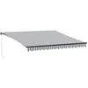 Image de vidaXL Auvent Manuel rétractable Anthracite et Blanc 400x350 cm, auvent, auvent de Porte, auvent de Jardin, Store, auvent de terrasse