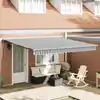Image de vidaXL Auvent rétractable anthracite et blanc 4x3 m tissu et aluminium