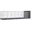 Image de vidaXL Volière avec Extension argenté 830x203x216 cm Acier, volière à Oiseaux, Cage à perroquets, Grande Cage à perroquets, Cage à perruches